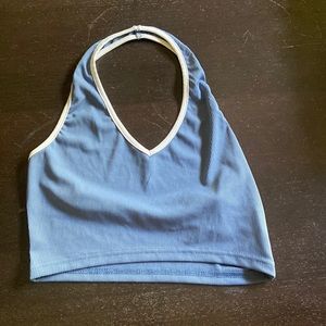Blue shein halter top. Never worn. Cute casual summer shirt!